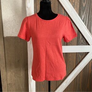 J. CREW Factory Women's Coral Textured puff-sleeve top Medium AJ700
